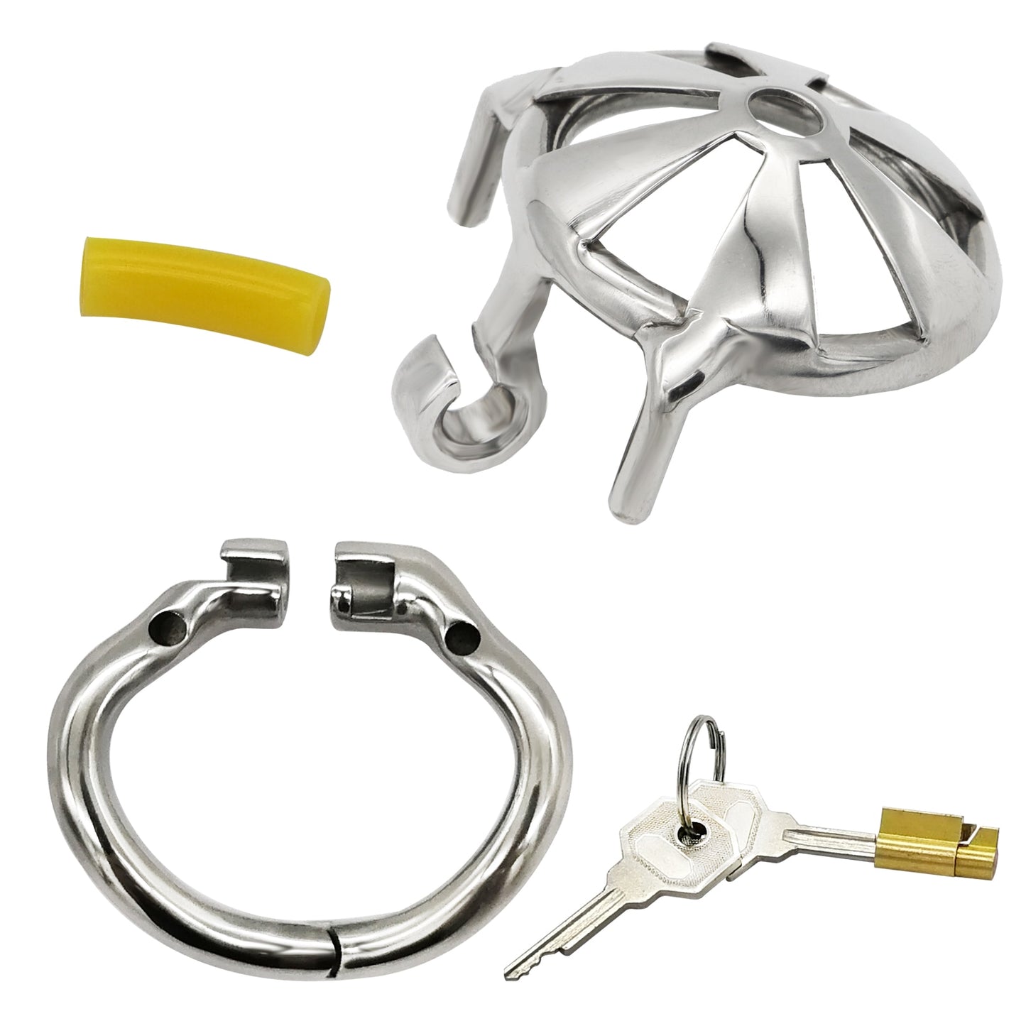 Super Small Stainless Steel Male Chastity Device, Ergonomic Base Ring Cock Cage, Penis Ring Lock, Stealth Lock Chastity Belt