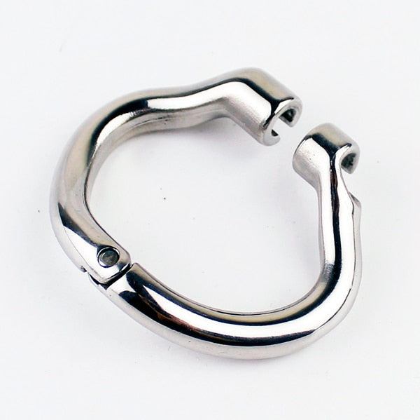 Compact Stainless Steel Male Flat Chastity Cage with Catheter - Secure Locking Cock Cage & Ring - Discreet Men's Intimate Toy & Belt