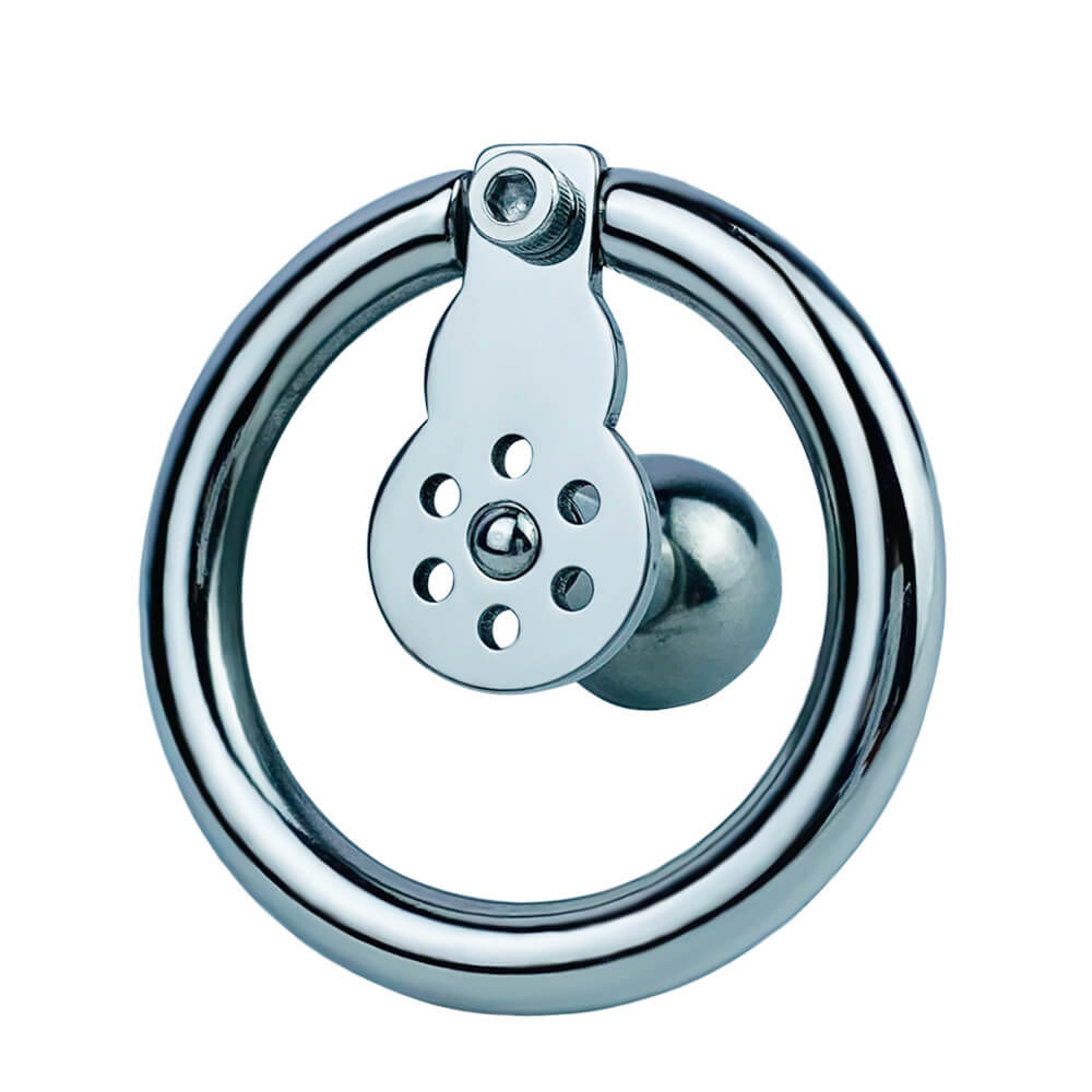 Inverted negative chastity cage with solid steel ball