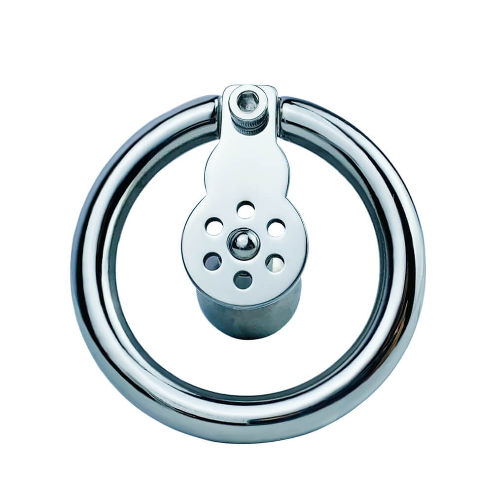 Inverted negative chastity cage with solid steel ball