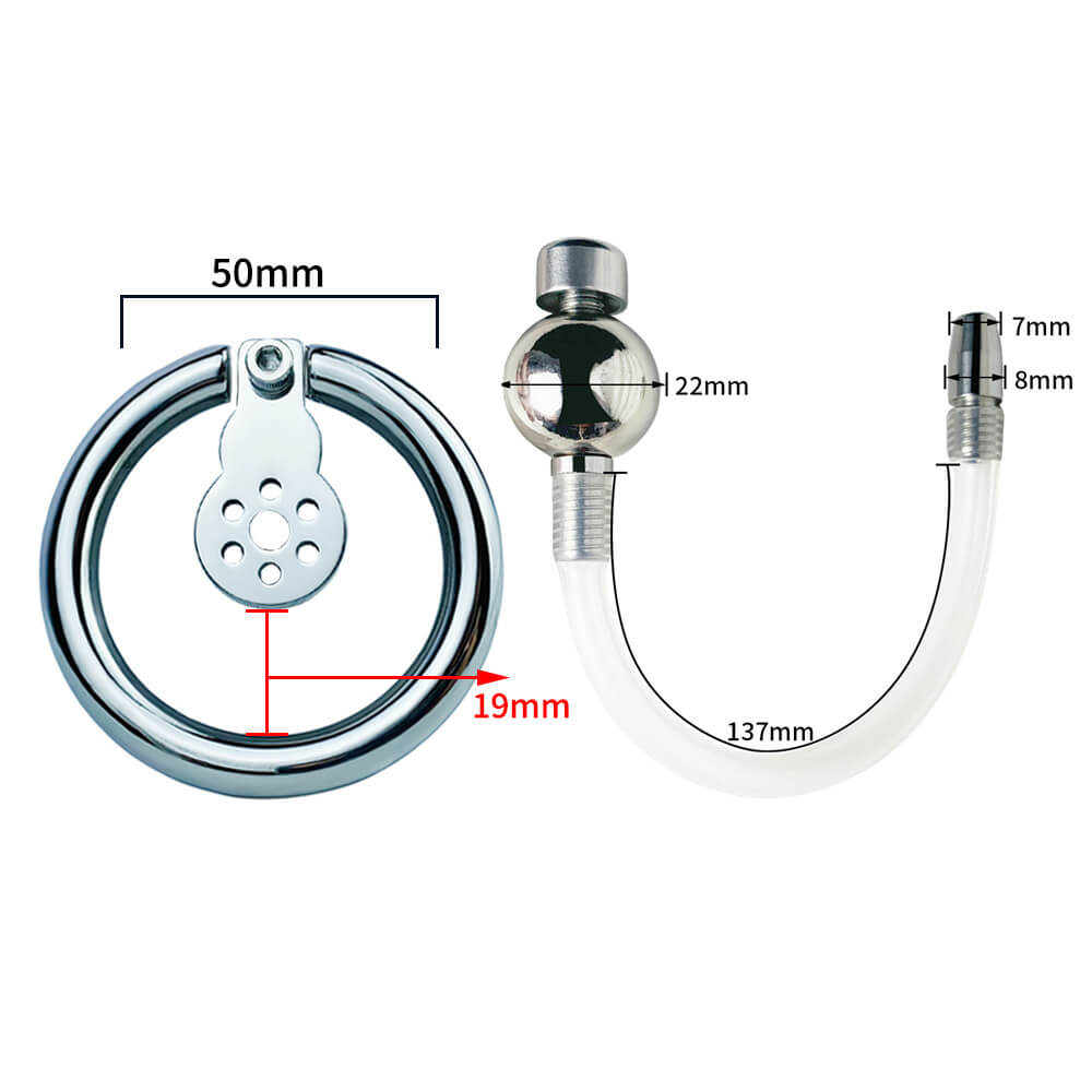 Metal Negative Chastity Cage With Inverted Cylinder and Removable