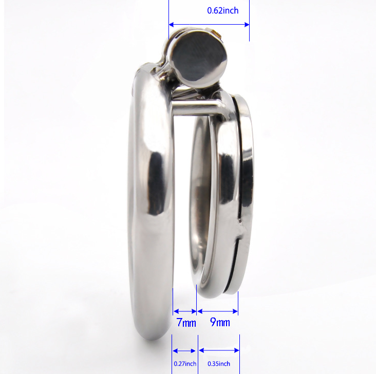 Tablet Metal Chastity Cage featuring a Built-in Tube