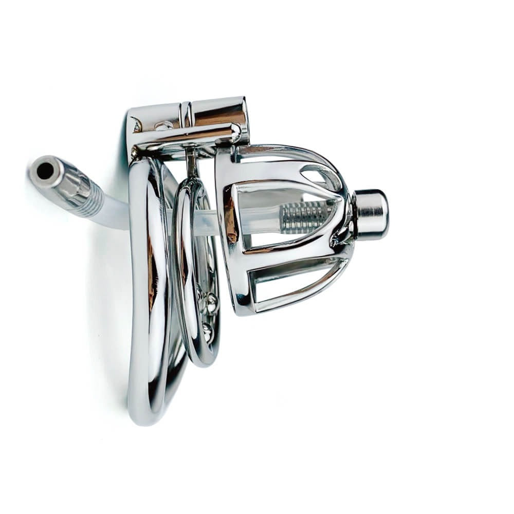 2023 NEW Stainless Steel Chastity Cage With Tube